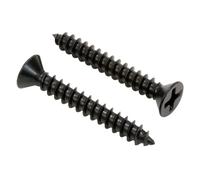 Bolt Dropper No. 8 x 1-1/4'' Black Screws, Xylan Coated Stainless Flat Head Phillips Wood Screw (25 Pack), 18-8 (304) Stainless Steel Corrosion Resistant by