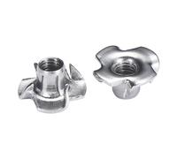 Bolt Dropper T-Nuts - Stainless Steel 4-Pronged Tee Nut, M5x8mm - Dependable Hardware for Fastening Wood, Particle or Composite Material Workpieces - Set of 25