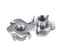 Bolt Dropper T-Nuts - Stainless Steel 4-Pronged Tee Nut, M6x9mm - Dependable Hardware for Fastening Wood, Particle or Composite Material Workpieces - Set of 25