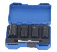 Bolt Extractor Kit 1/2 Drive 17/19/21/22mm Cr Mo Steel | Impact Lug Nut Remover Tool, Metric Sizes, Black Phosphating Treatment, For Automotive/Industrial
