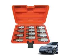 Bolt Extractor Set, Deep Socket Wrench, Torque Wrench Socket, 12 Piece Torque Bit Set with Metric Hex Wrenches, Wear-resistant Rotary Socket Set, Rust-Proof