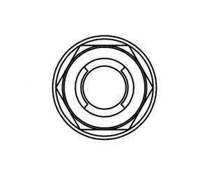 Bolt Flange Fuji-style Nut M6x1mm Head 10mm Steel 10 pieces, size 65 mm