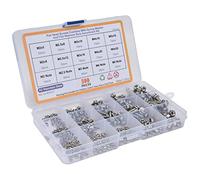 Bolt Kit Assortment, 304 Stainless Steel Cross Pan Head Screw 300Pcs Screws Washer Nuts Kit Flat Washers Nuts