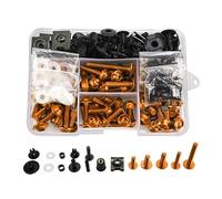 Bolt Nut Kit Motorcycle Fairing Fastener Clips Bolt For KAWASAKI For Z 750R 800 900 900RS Motorbike Windscreen Screws Nuts Kits Motorbike Screw Fasteners Fixing(Orange)