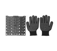 Bolt Nut Thread Checker, Aluminum Alloy Thread Identifier Gauge with 28 Holes for Metric and Threads, Includes Work Gloves for Mechanics and DIYers