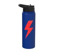 Bolt of Lightning Thunderbolt RED Front Back Team Stainless Steel Insulated Water Bottle
