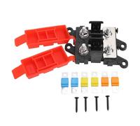 Bolt On Fuse Holder Kit 30A 60A 100A Fuse Copper Base Superior Conductivity Rugged Durability Easy Installation for Automotive Boat RV ABS Metal 6 Fuses 4 Screws (2 Way)