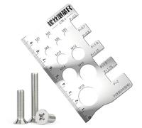 Bolt Size Finder,Stainless Steel Screw Ruler | Portable Thread Gauge Ruler for Garage, Workshop, Industrial, Mechanical, Engineering, Plumbing, Woodworking