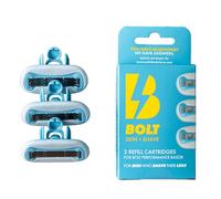 Bolt Skin + Shave - Premium Replacement Cartridge Refill Box for BOLT Performance Razor - Swedish Steel Blades for Men's Coarser Leg Hair - 5-Blade Cartridges with Aloe Vera and Vitamin E - Pack of 3
