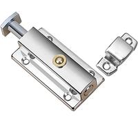 Bolt Sliding Door Lock,Door Lock Bolt,Spring Loaded Latch,Slide Lock for Inside Door,Sliding Bolt Gate Latch Press Button Hardware for Kitchen,Toilet,Bathroom Shed(Size:2 inches,Color:Black (Color :