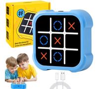Bolt Tic Tac Toe Game - 3-in-1 Electronic Handheld Puzzle Console with Noughts and Crosses, XO Chess & Brain-Boosting Challenges, Portable Travel Fidget Toy for Kids Ages 3+ and Adults (B,Charging)