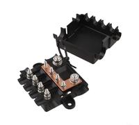 Bolt Type Car Audio Fuse Holder 1 Input 4 Output, 12-48V Overload Protector Distribution Block for Car System, Compact ABS Design, Easy Installation, Fuses Not Included(4AFS+1ANM)