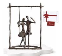 BOLTCORRSE Handcrafted Romantic Decorative Couple Statue, Antique Bronze Cast Iron Love Sculpture Decor, Metal Figurines as Best Wedding Anniversary Couples Gift for Wife Parents Husband Her Women