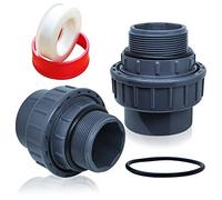 Boltigen 1-1/2 PVC Pipe Fitting Quick Connector, 1.5" NPT Male x 1.5" Slip Union Socket Joint Adapter Fitting Replacement for Pool Pump (1-1/2inch-2Pcs)