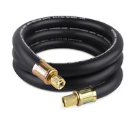 Boltigen 1/2'' ID Vacuum Refrigerant Hose, High Flow Black HVAC Vacuum Pump Hose with 3/8 to 1/4 Flare Fitting, 6 Feet Vacuum Certified Refrigerant Hose for AC/Refrigeration System