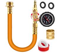 Boltigen 2025 New RV Winterizing Kit Upgraded Oil Pressure Gauge, Winterize Sprinkler Blowout Adapter with Control Valve & 12'' Hose, Camper Winterization Plug for Boat Travel Trailer Motorhome Faucet