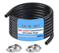 Boltigen 3/8 ID Transmission Oil Cooler Hose, 20FT Transmission Cooler Line for Power Steering, Hydraulic Systems, 300PSI Power Steering Hose, SAE J1532 (3/8''-20FT)