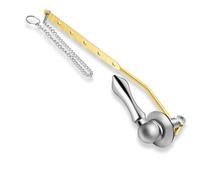 Boltigen Universal Front Angle Mount Toilet Handle, Chrome Finish Toilet Tank Flush Handle Lever, Toilet Trip Lever Handle Replacement Kit with 1pc Stainless Steel Flapper Chain