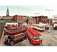 Bolton Moor Lane Bus Station Nostalgic Scene Metal Wall Art