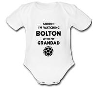 BOLTON present from GRANDAD for a gift Football Unique Baby Vest Grow Babygrow Cute PERSONALISED Custom Boys Girls Unisex WANDERERS