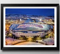 Bolton Wanderers FC Gifts, Tough Sheet Community Stadium Framed Print, Poster, Wall Art, Football Club Memorabilia. University of Bolton, Macron or Reebok Stadium. (Black Frame, 43cm x 33cm)