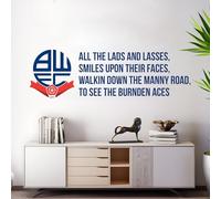 Bolton Wanderers FC Official Crest and Burnden Aces Song Wall Sticker (120cm Width x 40cm Height)