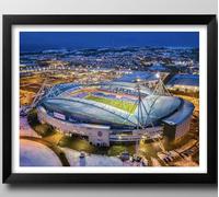 Bolton Wanderers Gifts, Tough Sheet Community Stadium Framed Print, Poster, Wall Art, Football Club Memorabilia. University of Bolton, Macron or Reebok Stadium. (Black Frame, 43cm x 33cm)