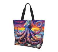 Boltpack A Octopus Print Tote Bag For Women, Large Capacity Reusable Shopping Bag, Perfect For Shopping Travel Work Fitness Beach