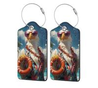 BoltPack Bald Eagle Print Luggage Tags with Stainless Steel Loop and Privacy Cover Travel Luggage Accessories