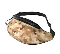 BoltPack Brown Camo Print Fanny Pack for Women Men, with Adjustable Strap, Lightweight Waterproof Waist Bag for Sport Walking Running