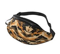 BoltPack Brown Camo Print Fanny Pack for Women Men, with Adjustable Strap, Lightweight Waterproof Waist Bag for Sport Walking Running