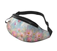 BoltPack Butterfly Flower Print Fanny Pack for Women Men, with Adjustable Strap, Lightweight Waterproof Waist Bag for Sport Walking Running