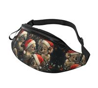 BoltPack Christmas Koala Print Fanny Pack for Women Men, with Adjustable Strap, Lightweight Waterproof Waist Bag for Sport Walking Running