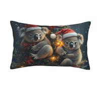 Boltpack Christmas Koala Print Throw Pillow Cover Soft Lumbar Cushion Covers For Beds Nap Time Sofa Pillows Bedroom Home Furnishing