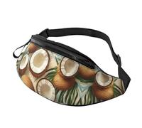 BoltPack Coconuts Pattern Print Fanny Pack for Women Men, with Adjustable Strap, Lightweight Waterproof Waist Bag for Sport Walking Running
