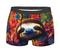 Boltpack Colorful Sloth Print Men'S Boxer Briefs Soft Comfort Breathable Stretch Underwear For Men S-Xxl