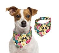 BoltPack Colourful Flower Print Pet Triangle Scarf Bibs, Cute Dog Bandanas, Adjustable With Snaps, For Dogs Puppy Cats