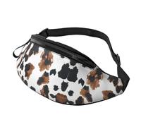 BoltPack Cow Print Fanny Pack for Women Men, with Adjustable Strap, Lightweight Waterproof Waist Bag for Sport Walking Running