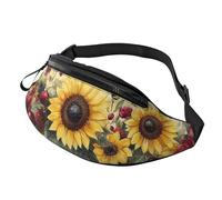 BoltPack Cute Bees and Sunflowers Print Fanny Pack for Women Men, with Adjustable Strap, Lightweight Waterproof Waist Bag for Sport Walking Running