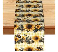 BoltPack Cute Bees And Sunflowers Print Table Runner 183×33 Cm Table Decor For Dining Kitchen Coffee Table Island Home