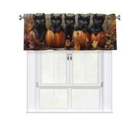 Boltpack Cute Black Cat Print Curtain Valance Short Curtains Decoration For The Home Kitchen Living Room Bathroom 137x46cm