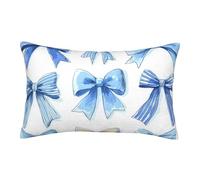 Boltpack Cute Blue Bow Print Throw Pillow Cover Soft Lumbar Cushion Covers For Beds Nap Time Sofa Pillows Bedroom Home Furnishing