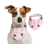 BoltPack Cute Cherry Floral Print Pet Triangle Scarf Bibs, Cute Dog Bandanas, Adjustable With Snaps, For Dogs Puppy Cats