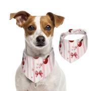 BoltPack Cute Cherry Floral Print Pet Triangle Scarf Bibs, Cute Dog Bandanas, Adjustable With Snaps, For Dogs Puppy Cats