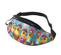 BoltPack Cute Chickens Print Fanny Pack for Women Men, with Adjustable Strap, Lightweight Waterproof Waist Bag for Sport Walking Running