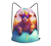 Boltpack Cute Highland Cow Print Drawstring Bags For Yoga Sport Gym, String Backpack Beach Bag Travel Backpack For Men Women Lightweight