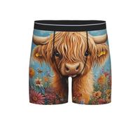 Boltpack Cute Highland Cow Print Men'S Boxer Briefs Soft Comfort Breathable Stretch Underwear S-4xl