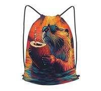 Boltpack Cute Otter Print Drawstring Bags For Yoga Sport Gym, String Backpack Beach Bag Travel Backpack For Men Women Lightweight