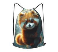 Boltpack Cute Red Panda Print Drawstring Bags For Yoga Sport Gym, String Backpack Beach Bag Travel Backpack For Men Women Lightweight