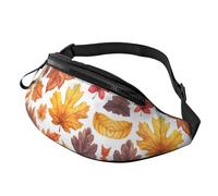 BoltPack Fall Maple Leaves Print Fanny Pack for Women Men, with Adjustable Strap, Lightweight Waterproof Waist Bag for Sport Walking Running